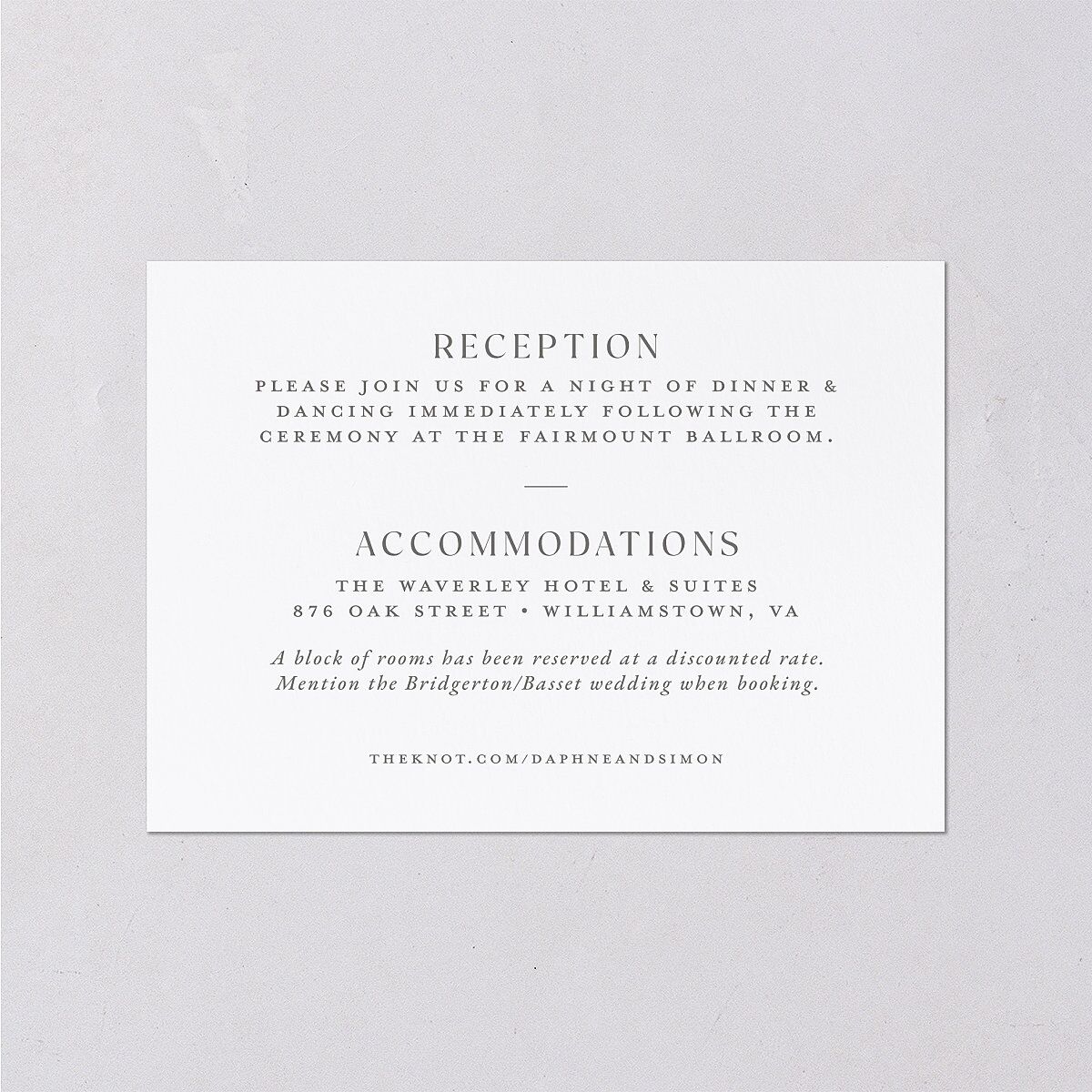 Formal Wisteria Garden Crest Wedding Enclosure Cards by Bridgerton Purple Haze Signature Standard
