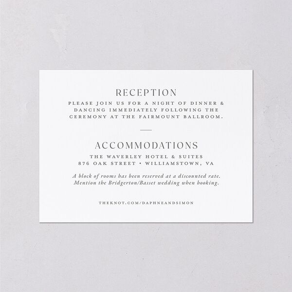 Formal Wisteria Garden Crest Wedding Enclosure Cards by Bridgerton Purple Haze Signature Standard