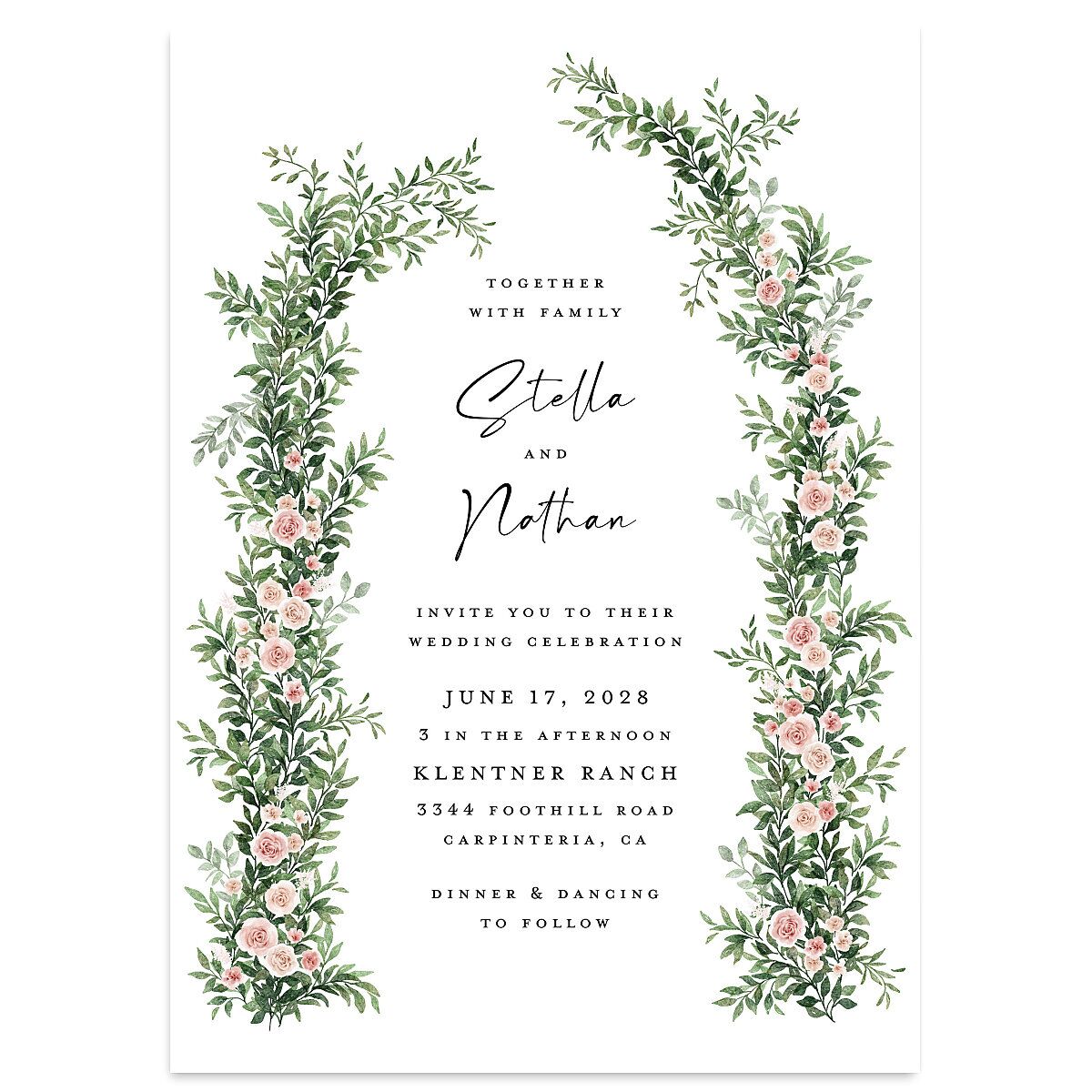 Floral Arc Wedding Invitations