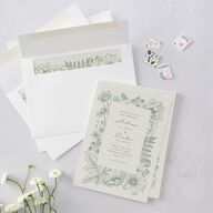 Rustic Botanical Frame Wedding Invitations Moss Signature Blank No Standard
