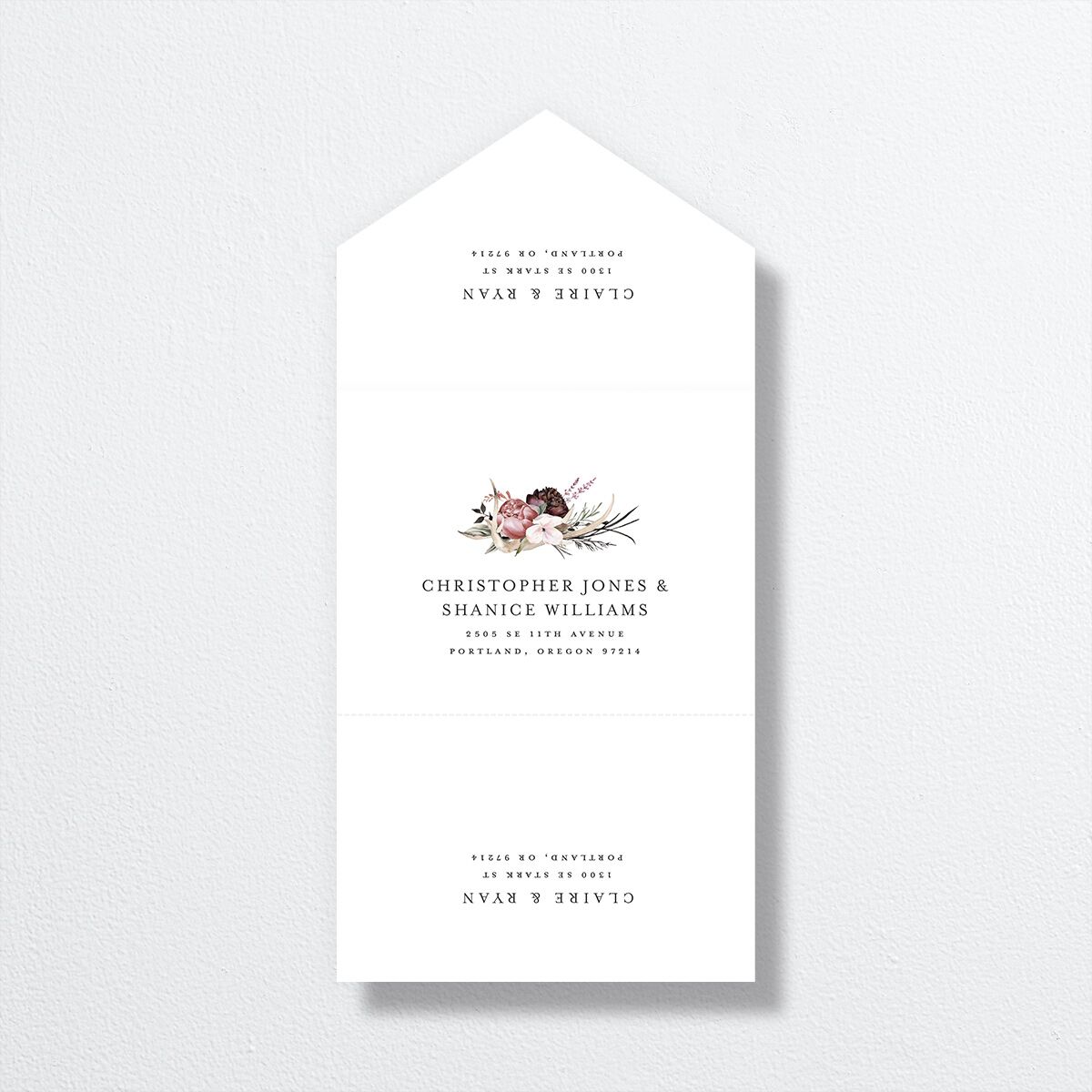 Gothic Antlers All-in-One Wedding Invitations — view 2