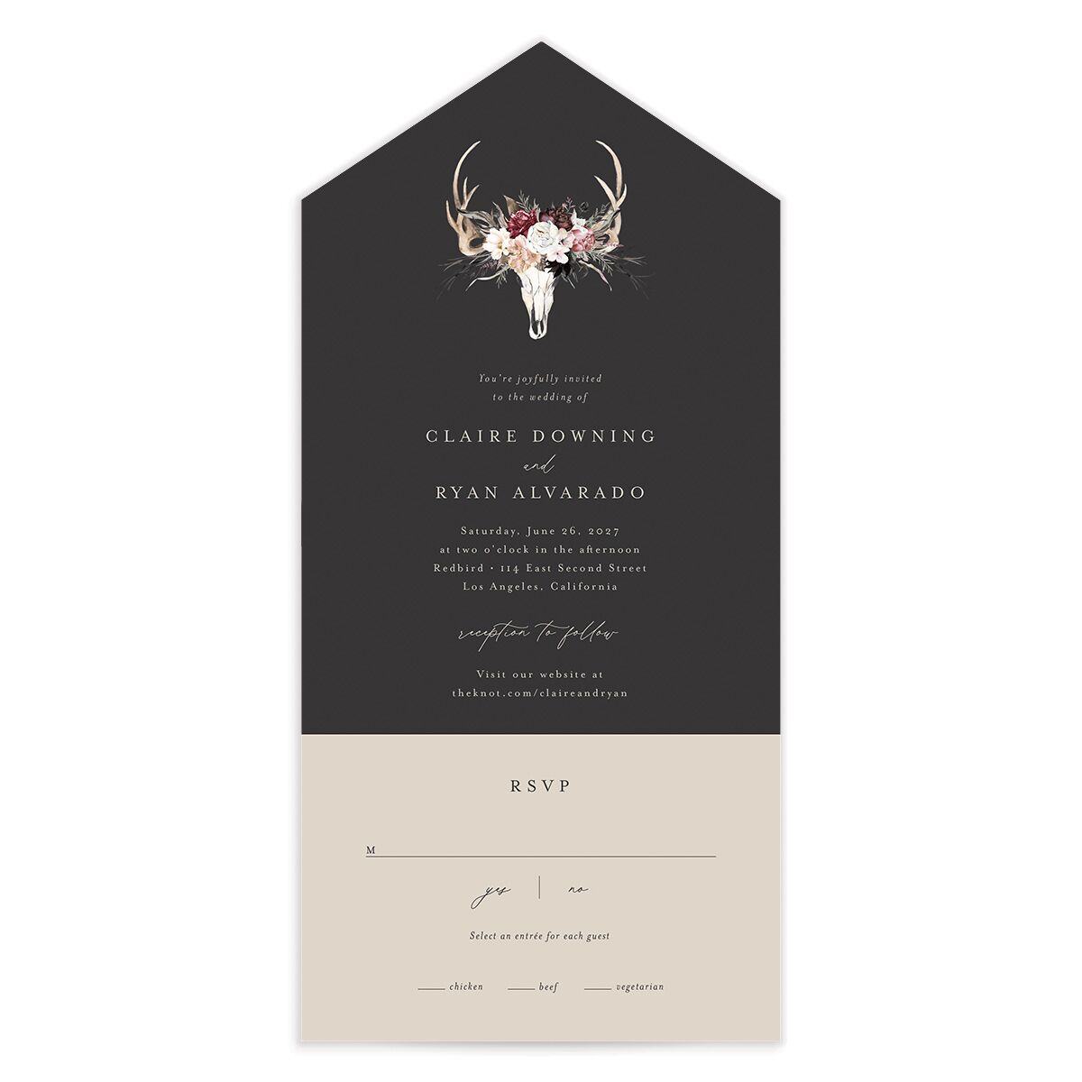 Gothic Antlers All-in-One Wedding Invitations