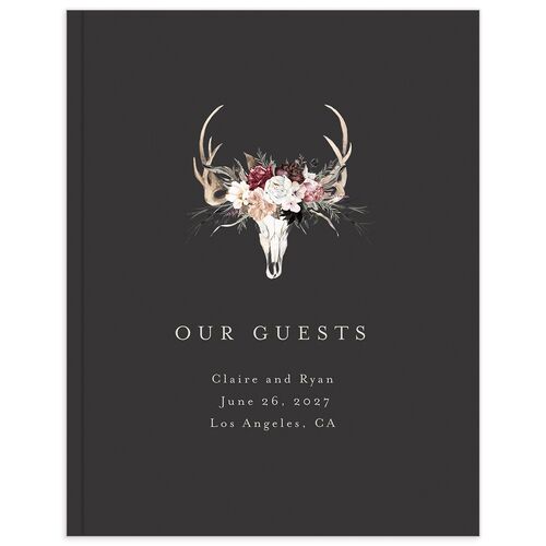 Gothic Antlers Guest Books - Burgundy