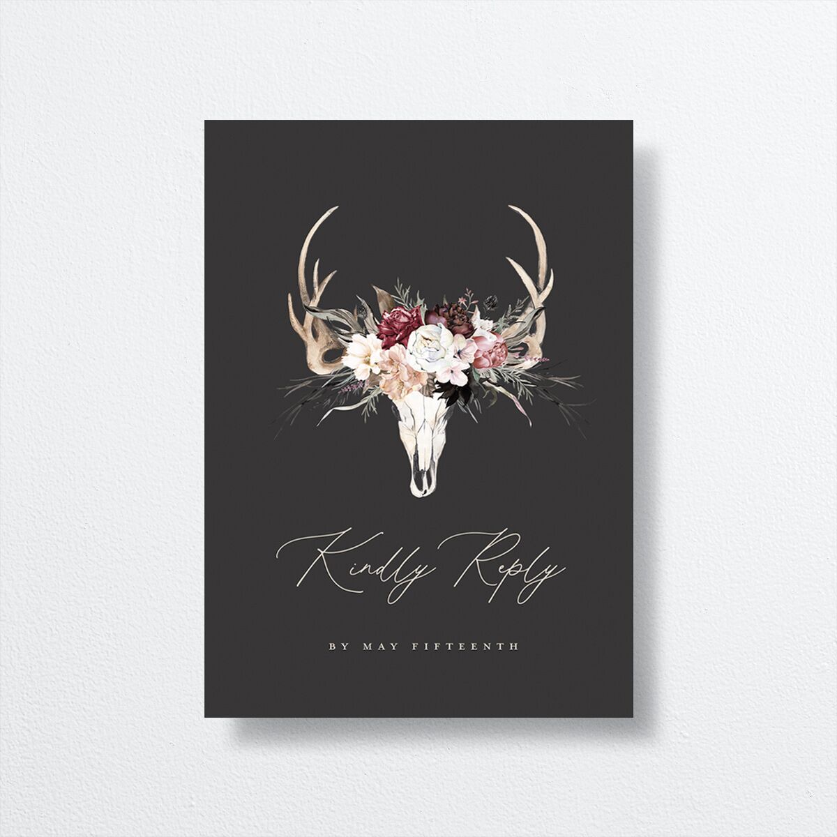 Gothic Antlers Wedding Response Cards — view 1