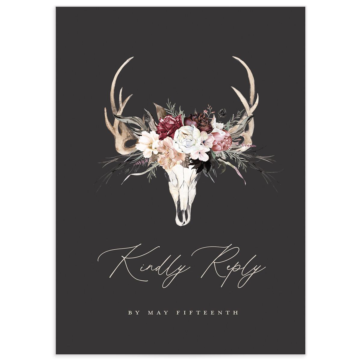 Gothic Antlers Wedding Response Cards