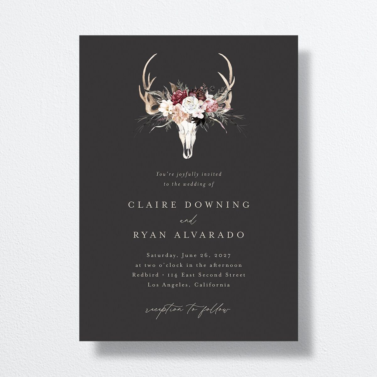 Gothic Antlers Wedding Invitations Bisque Signature No