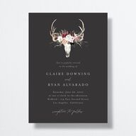 Gothic Antlers Wedding Invitations Bisque Signature No