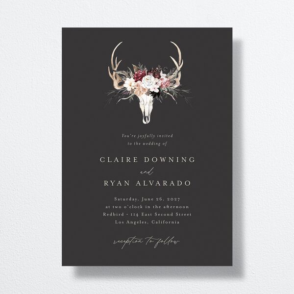 Gothic Antlers Wedding Invitations Bisque Signature No