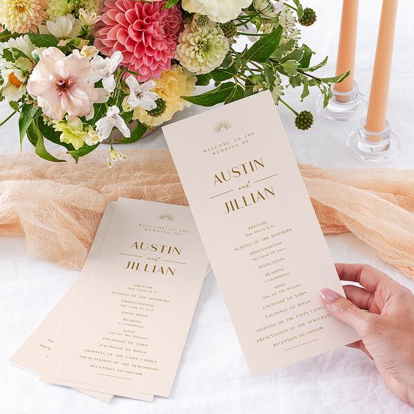 Modern Romantic Wedding Programs Chestnut Signature