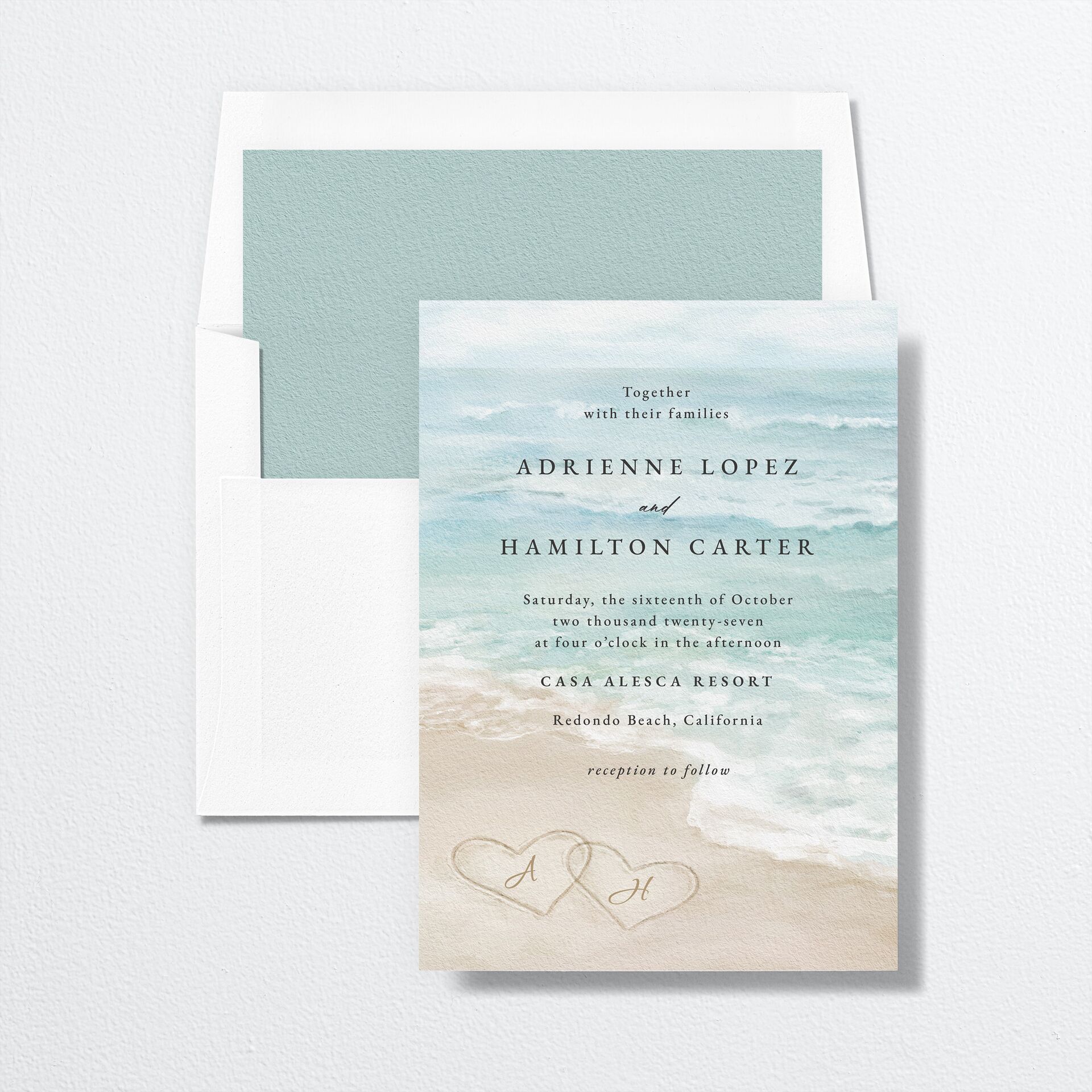 Beach Monogram Envelope Liners — view 1