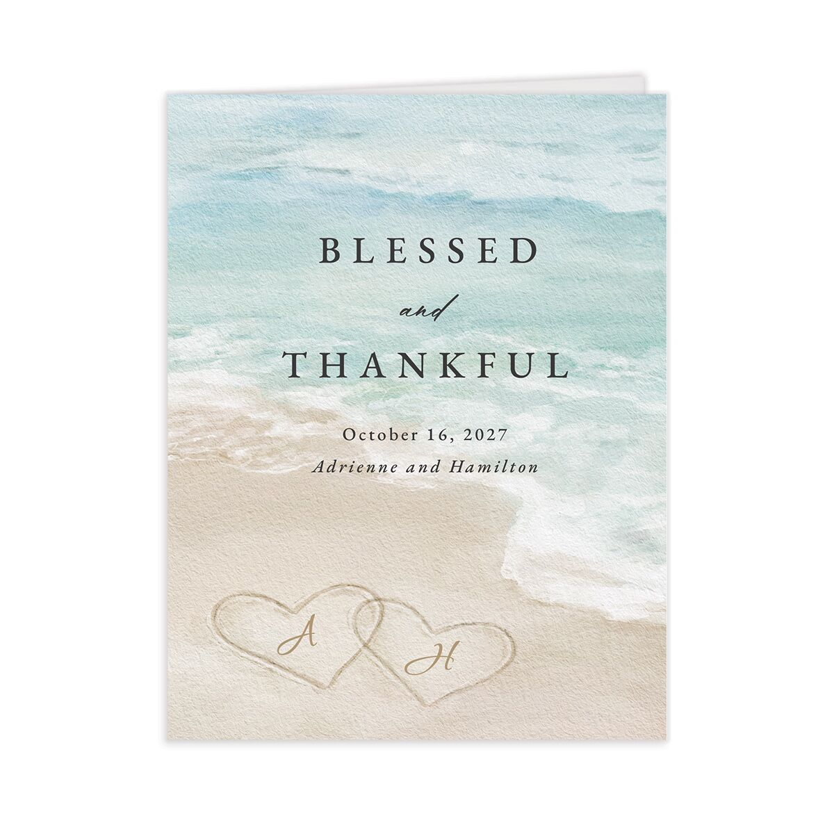 Beach Monogram Thank You Cards