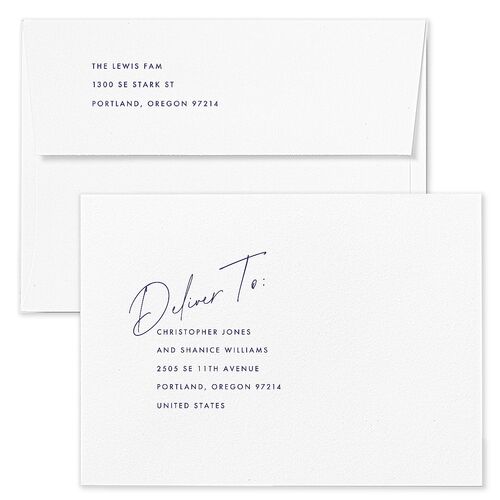Signature Holiday Holiday Card Envelopes Royal Blue Both Recipient and Return Addresses Standard