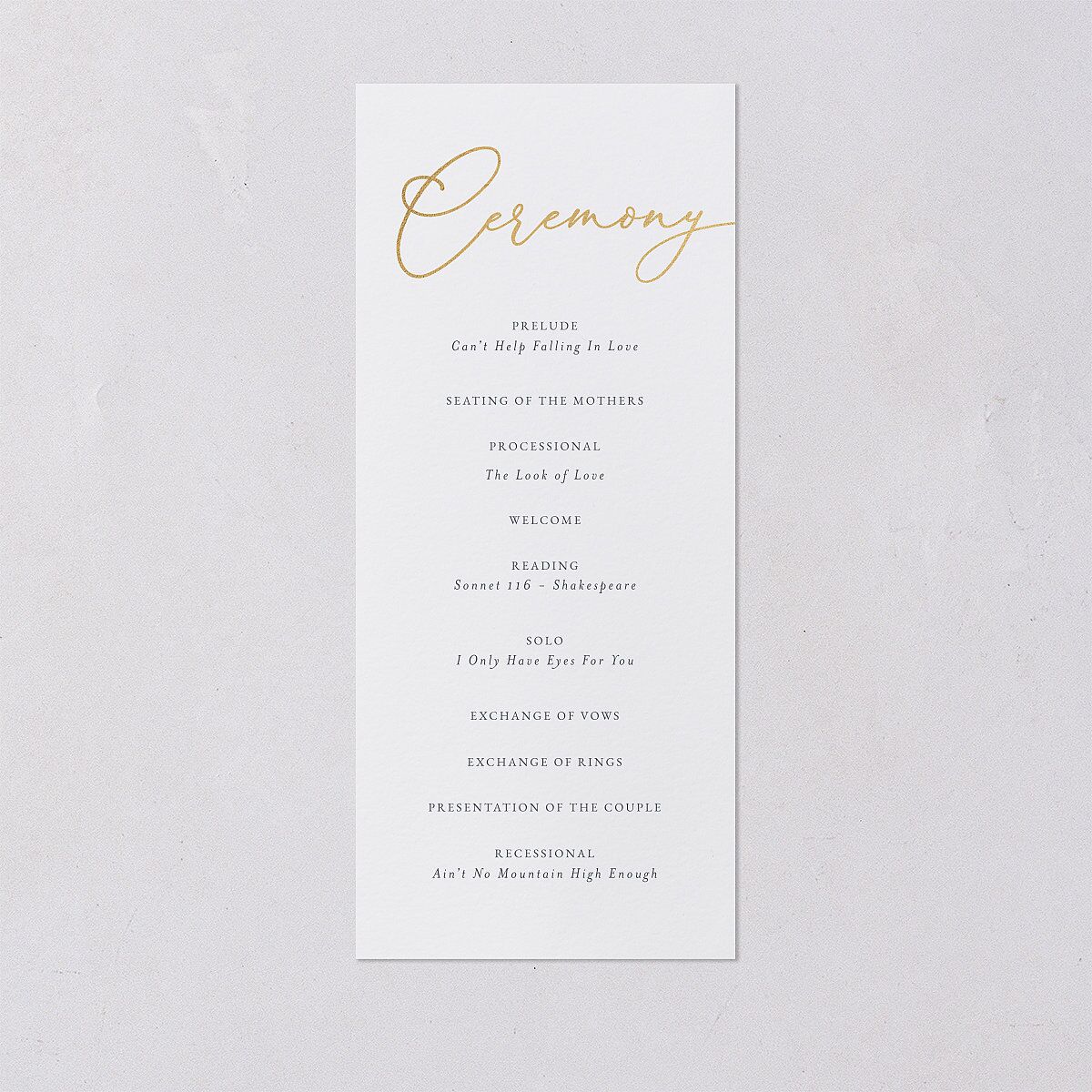 Gilded Photo Foil Wedding Programs Gold Midnight Navy Signature