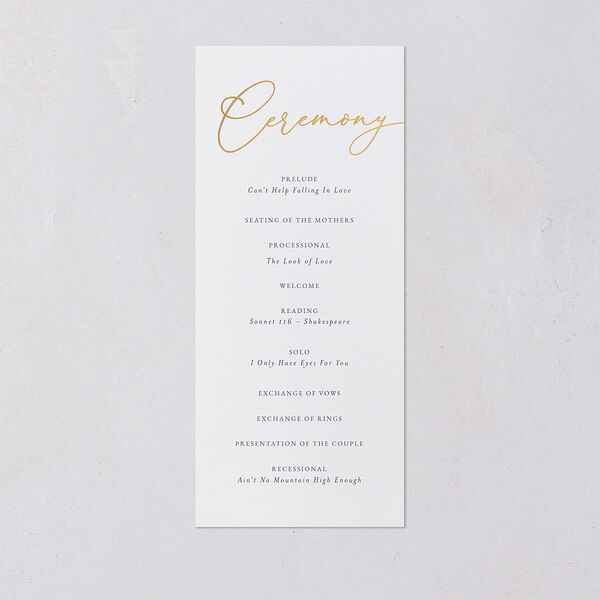 Gilded Photo Foil Wedding Programs Gold Midnight Navy Signature