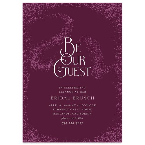 Be Our Guest Bridal Shower Invitations Bordeaux Signature Blank Standard