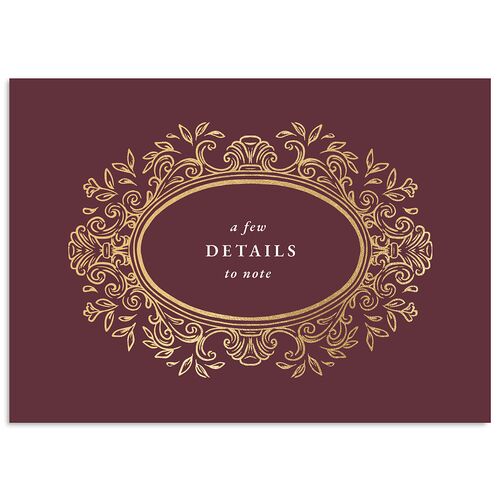 Regal Photo Foil Wedding Enclosure Cards Mauve Gold Signature Standard