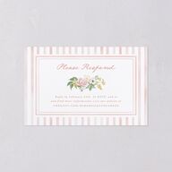 Maximalist Floral Crest All-in-One Wedding Invitations Pink Cotton Signature Light Both Recipient and Return Addresses No