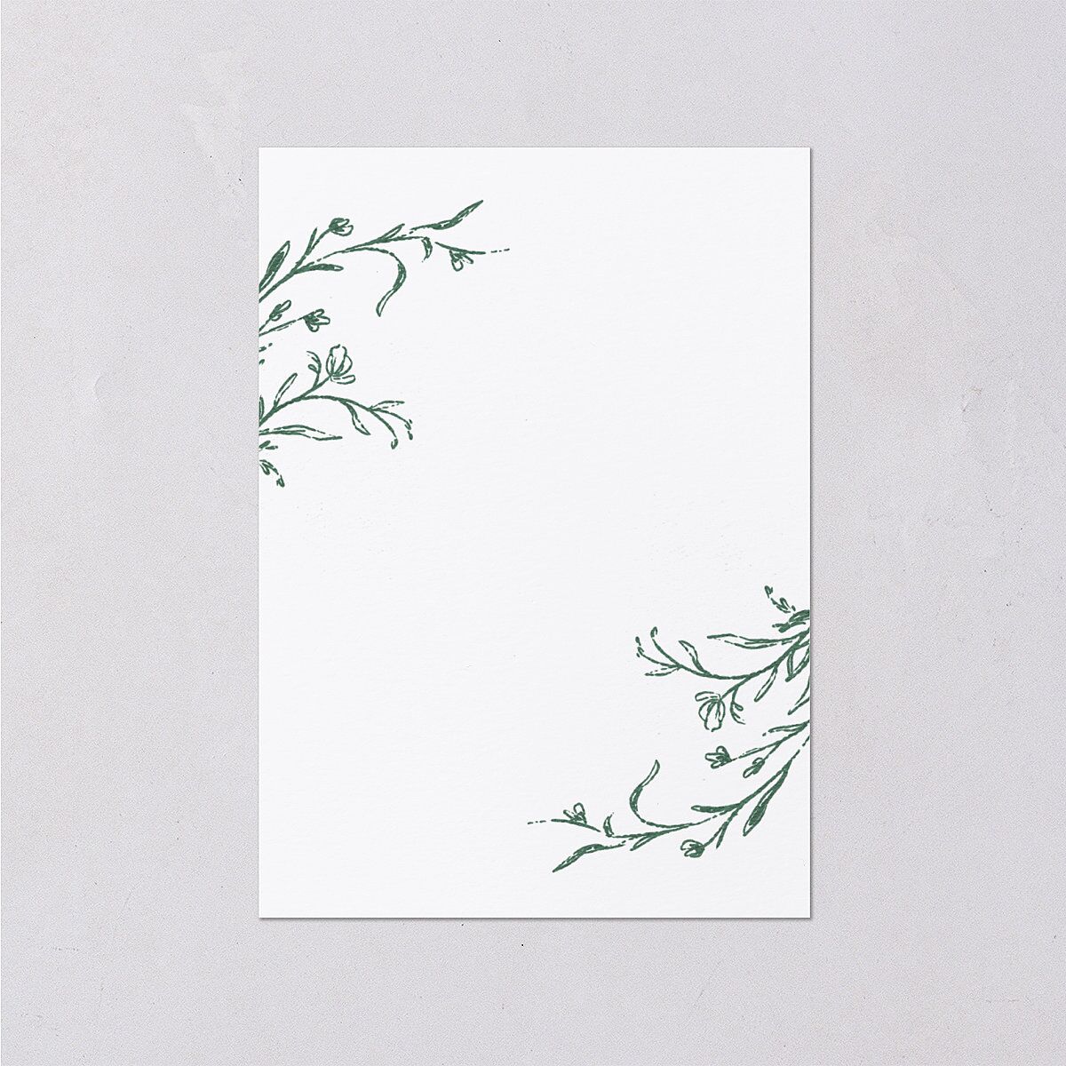 Illustrated Vines Wedding Response Cards Hunter Green Signature Standard