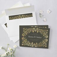 Rustic Nouveau Save the Date Cards Gold Hunter Green Signature smooth Blank No