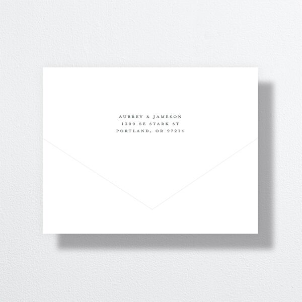 Simple Modern Wildflowers All-in-One Wedding Invitations Deep Olive Signature Light Both Recipient and Return Addresses No