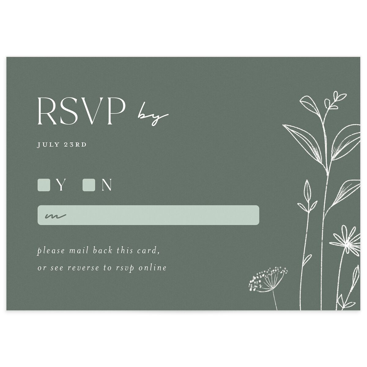 Simple Modern Wildflowers Wedding Response Cards