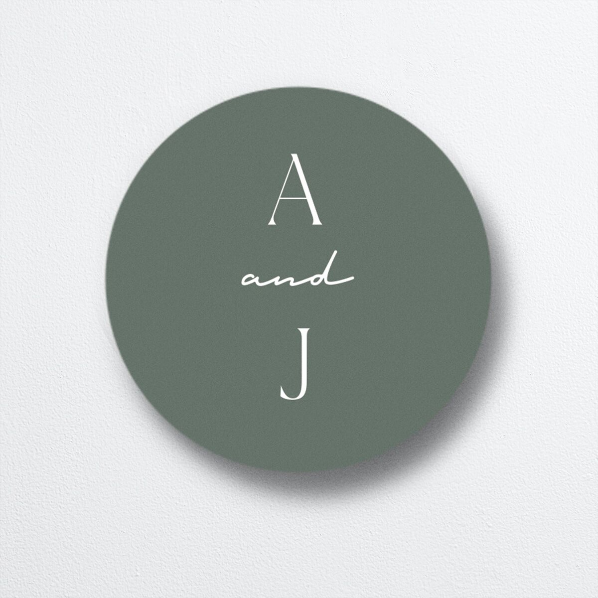 Simple Modern Wildflowers Wedding Stickers Deep Olive