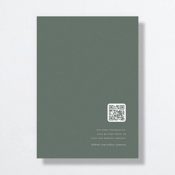 Simple Modern Wildflowers Wedding Invitations Deep Olive Signature No Standard