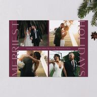 Bookend Greeting Holiday Cards Bordeaux Signature Blank Standard Landscape