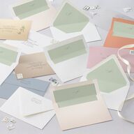 Elegant Greenery Watercolor Foil Euro Envelope Liners Champagne Luxe