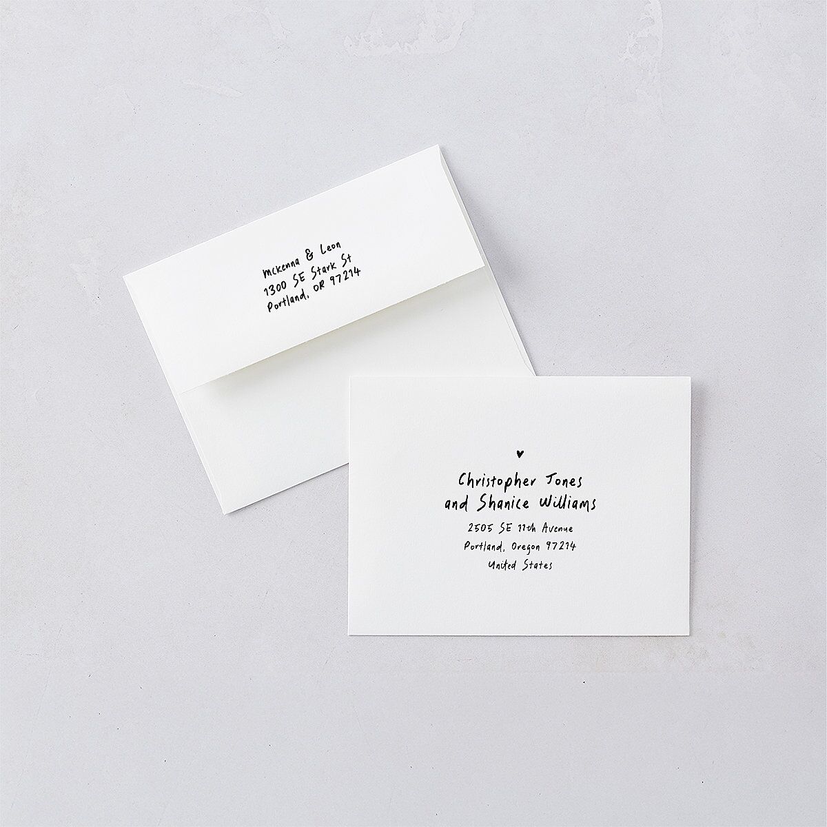 Hand Drawn Photo Strip Save the Date Magnet Envelopes White Pure White Both Recipient and Return Addresses Signature Standard