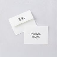 Hand Drawn Photo Strip Save the Date Magnet Envelopes White Pure White Both Recipient and Return Addresses Signature Standard