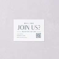Destination Photo Poster QR Code RSVP Cards Dusty Blue Signature Standard