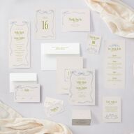 Modern Delicate Bows QR Code RSVP Cards Peridot Signature Standard