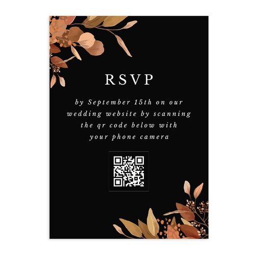 Eucalyptus Frame QR Code RSVP Cards Walnut Signature