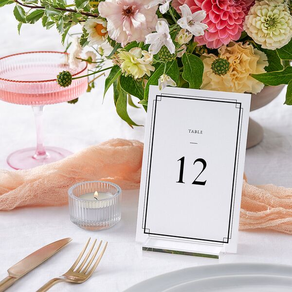 Luxe Monogram Table Numbers Pure White Signature