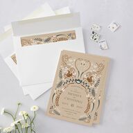 Nordic Folk Wedding Invitations Latte Signature Blank No Standard