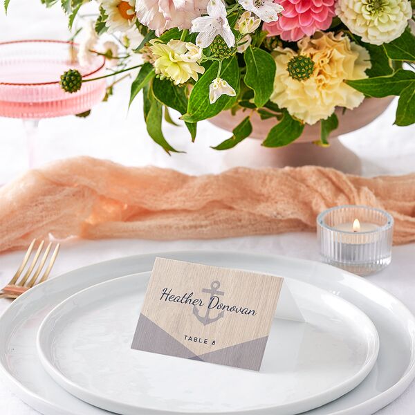 Vintage Nautical Place Cards French Blue Signature