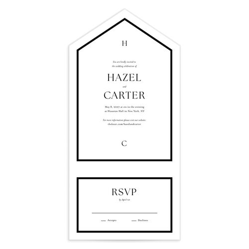 Simple Frame All-in-One Wedding Invitations - White