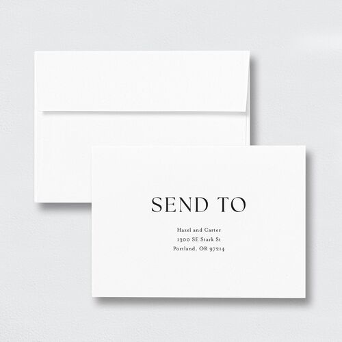 Simple Frame Response Card Envelopes White Standard Licorice Return Address Signature