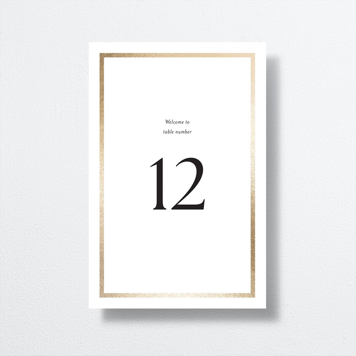 Simple Frame Table Numbers Gold Pure White Signature