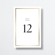 Simple Frame Table Numbers Gold Pure White Signature