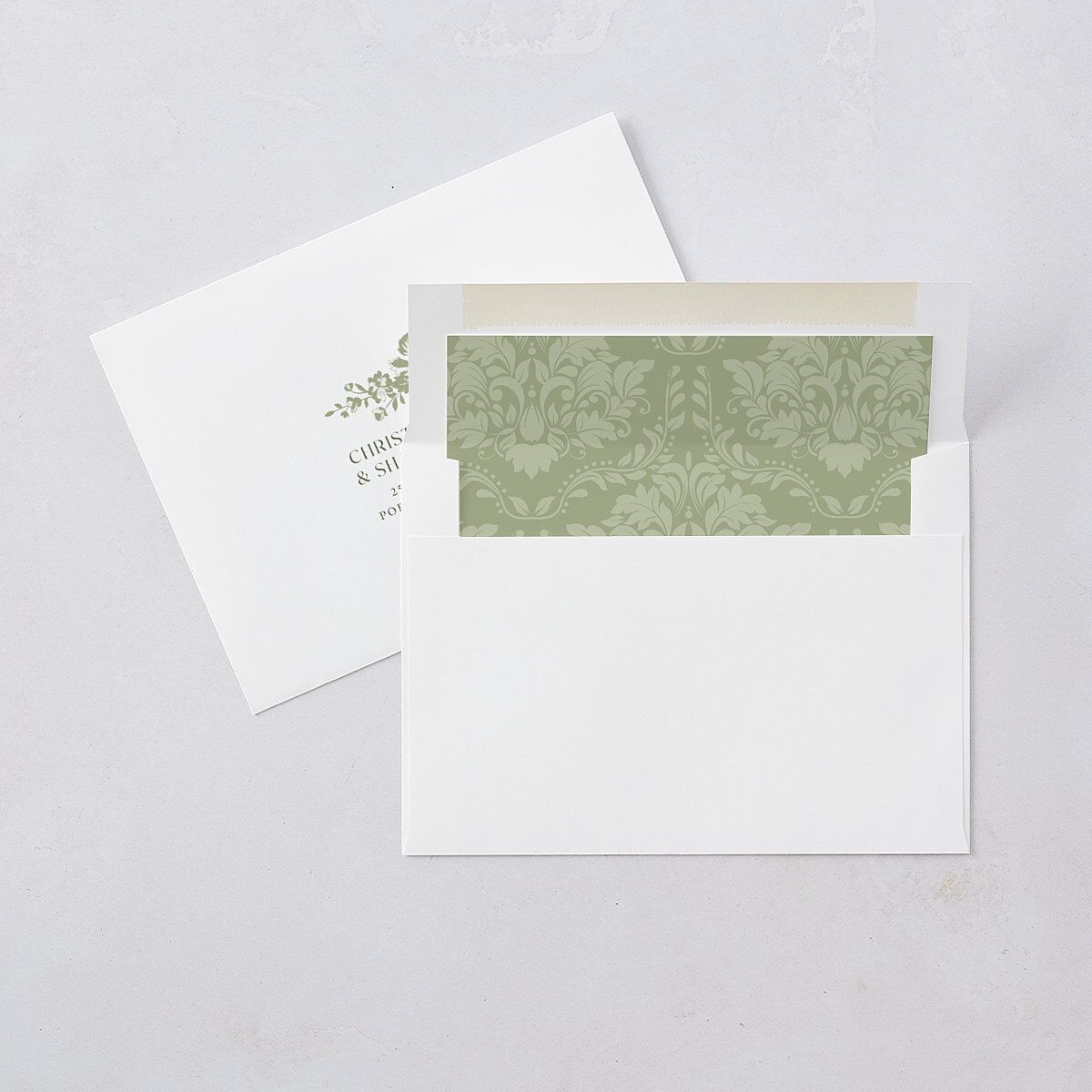 Fairytale Lace Floral Frame Wedding Invitations Moss Signature Blank No Standard