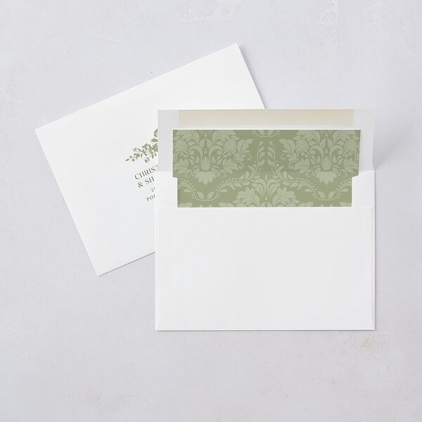 Fairytale Lace Floral Frame Wedding Invitations Moss Signature Blank No Standard