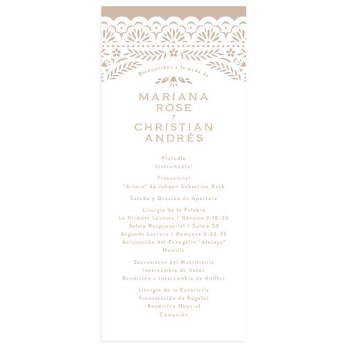 Papel Picado De Mexico Wedding Programs Taupe Signature