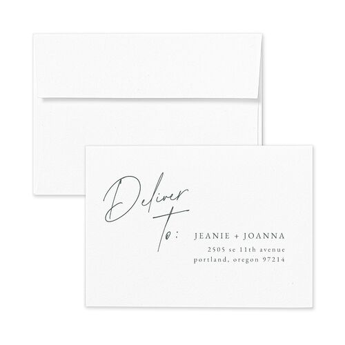 Gilded Corner Response Card Envelopes White Sage Return Address Signature Standard