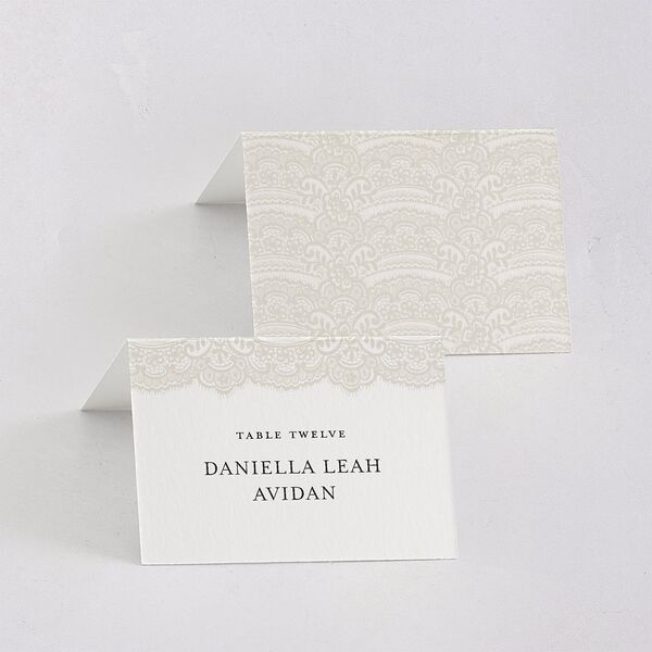 Elegant Lace Place Cards Pure White Signature