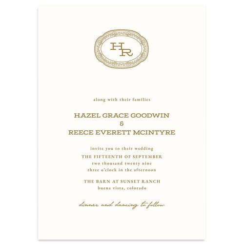 Elegant Western Monogram Wedding Invitations Umber Signature Blank No Standard