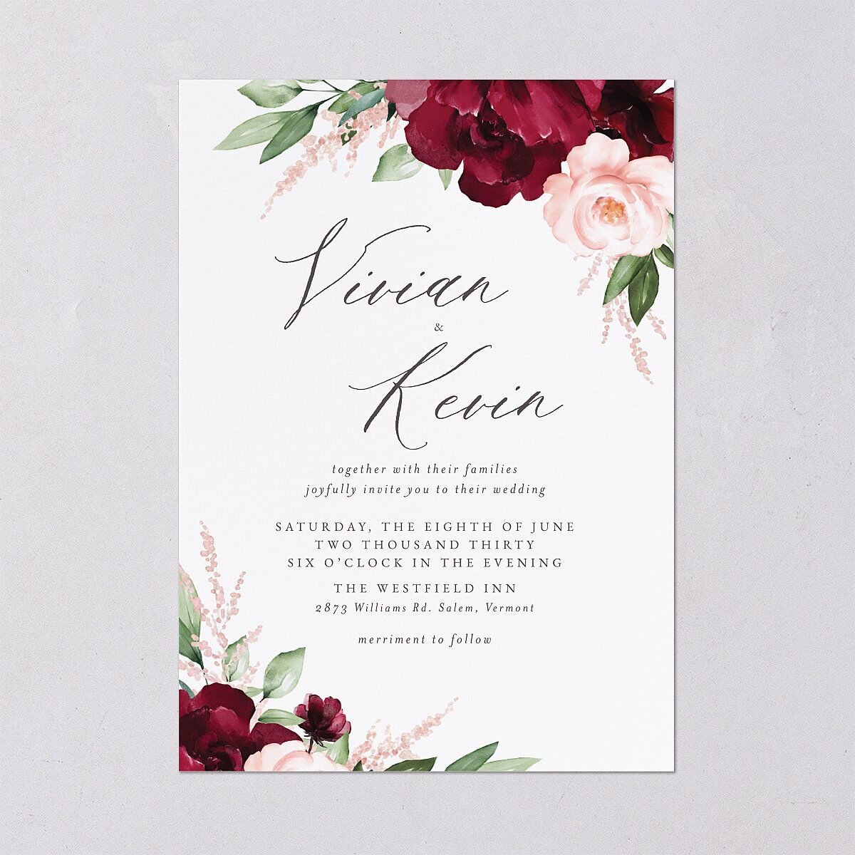 Beloved Floral Wedding Invitations — view 2