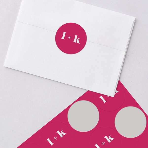 Vibrant Bold Wedding Stickers Hot Pink Sticker