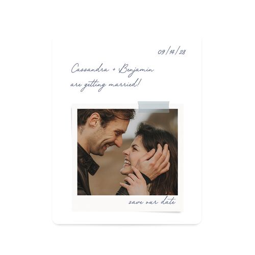 Handwritten Love Note Save The Date Magnets Navy Magnet Paper